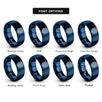 font options for inside engraving on blue rfid coil rings