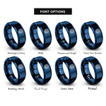 font options for inside engraving on blue rfid coil rings