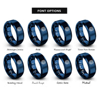 font options for inside engraving on blue rfid coil rings