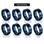font options for inside engraving on blue rfid coil rings