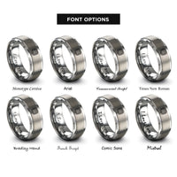 font options for inside engraving on silver rfid coil rings