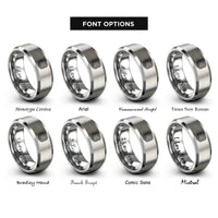 font options for inside engraving on gray rfid coil rings