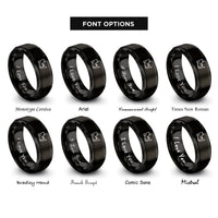 font options for inside engraving on black rhino rings
