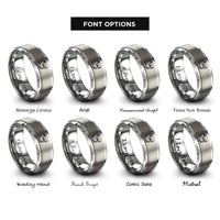 font options for inside engraving on silver rhino rings