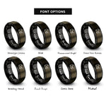 font options for inside engraving on gunmetal & black rhino rings
