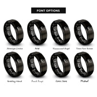 font options for inside engraving on black rhinoceros beetle rings