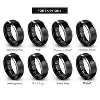 font options for inside engraving on black & gray rhombille tiling rings