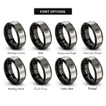font options for inside engraving on black & silver rhombille tiling rings