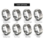 font options for inside engraving on silver rhombille tiling rings