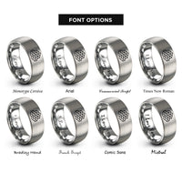 font options for inside engraving on silver rhombille tiling rings