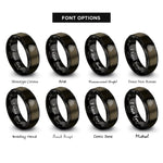 font options for inside engraving on gunmetal & black rhombille tiling rings