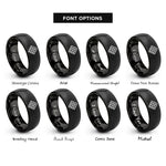 font options for inside engraving on black rhombus grid rings