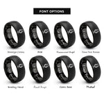 font options for inside engraving on black ribbon microphone rings