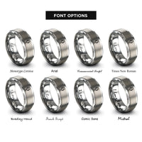 font options for inside engraving on grey ribbon microphone rings