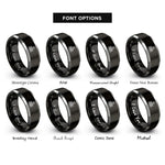 font options for inside engraving on black & grey ribcage skull rings