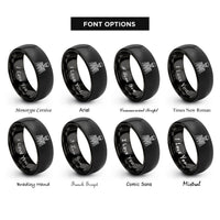 font options for inside engraving on black ribcage skull rings