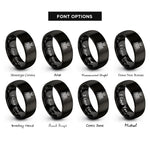 font options for inside engraving on black ribcage skull rings