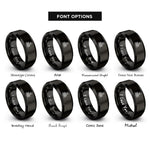 font options for inside engraving on black ribcage skull rings