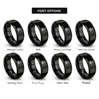 font options for inside engraving on black ribcage skull rings