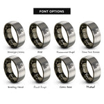 font options for inside engraving on gunmetal & grey ribcage skull rings