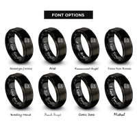 font options for inside engraving on black ribs rack rings
