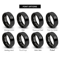 font options for inside engraving on black ribs rack rings