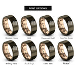 font options for inside engraving on gunmetal & rose gold ribs rack rings