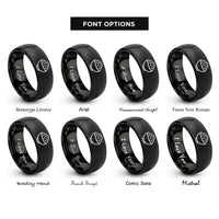 font options for inside engraving on black rice bowl rings