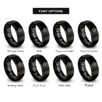 font options for inside engraving on black rice bowl rings