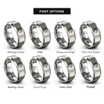 font options for inside engraving on silver rice bowl rings