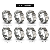 font options for inside engraving on silver rice bowl rings
