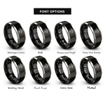 font options for inside engraving on black & grey rice cooker rings