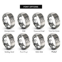 font options for inside engraving on silver rice cooker rings