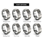 font options for inside engraving on silver rice grains rings