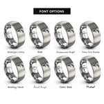 font options for inside engraving on silver rice panicle rings