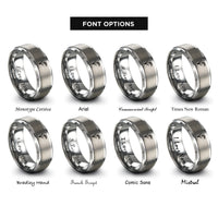 font options for inside engraving on silver rice panicle rings
