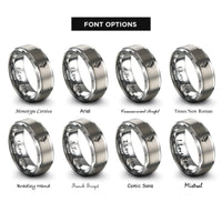 font options for inside engraving on gray rice stalk rings