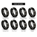 font options for inside engraving on black & gray rider pegs rings