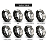 font options for inside engraving on black & grey rider pegs rings