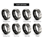 font options for inside engraving on black & grey rider pegs rings