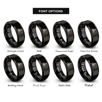 font options for inside engraving on black rider pegs rings