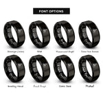font options for inside engraving on black rider pegs rings