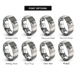 font options for inside engraving on gray rider pegs rings