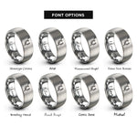 font options for inside engraving on gray riding crop horseshoe rings