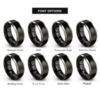 font options for inside engraving on black & grey rifle scope rings