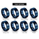 font options for inside engraving on blue rila lakes rings