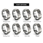 font options for inside engraving on gray rila lakes rings