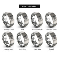 font options for inside engraving on gray rila lakes rings