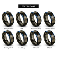 font options for inside engraving on gunmetal & blue rila lakes rings