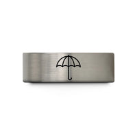 tungsten men’s ring – gold & blue & gray tungsten paper umbrella wedding band